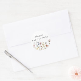 Boho Fresh Wildflowers Barnrumsfest Runt Klistermärke