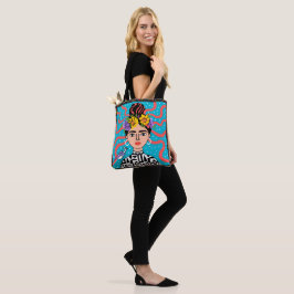 Boho Frida Style Tote Bag På Modell Tote Bag Tygkasse