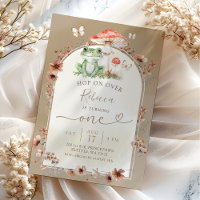 Boho Frog och Mushroom Birthday Wildblomma