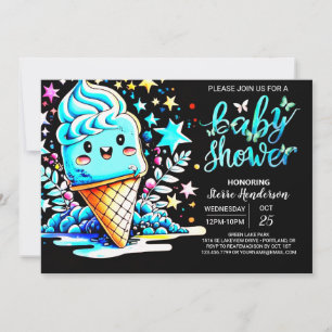 Boho Frosting Ice Cream Boy Shower Inbjudningar