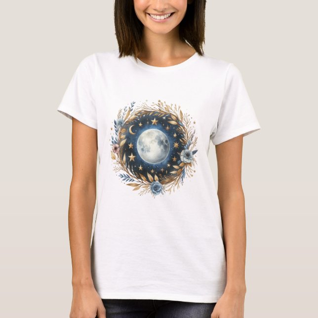 Boho Full Moon T Shirt (Framsida)
