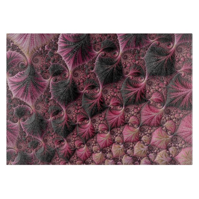 Boho Funky Eclectic Rosa Black Abstrakt Fractal (Framsidan)