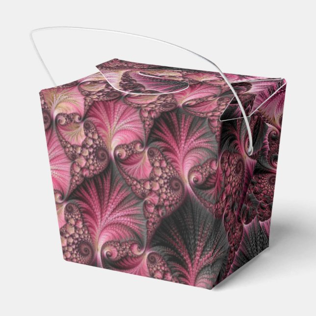 Boho Funky Eclectic Rosa Black Abstrakt Fractal Presentaskar (Baksidan Sidan)
