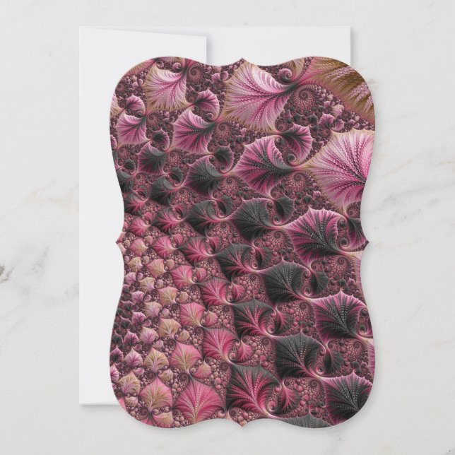 Boho Funky Eklektisk Rosa Svart Abstrakt Fraktal (Framsida)