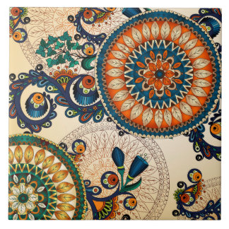 Boho Funky Trendig Retro Abstrakt Mönster Kakelplatta