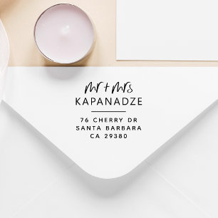 Boho Future Mr & Mrs Bröllop Anpassningsbar Retura Stämpel