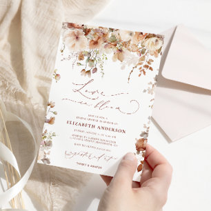 Boho Garden Flowers Kärlek i Bloom Möhippa Inbjudningar