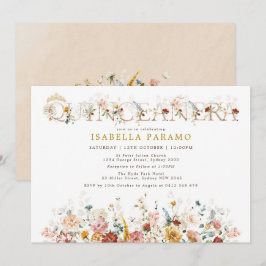 Boho Garden Flowers Quinceañera 15:e födelsedagen Inbjudningar