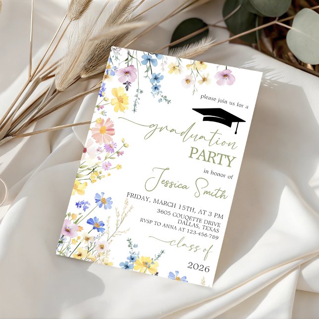 Boho Garden Photo Graduation Invite 2026 Inbjudningar (Skapare uppladdad)