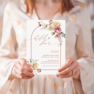 Boho Garden Ro Flowers Möhippa Inbjudningar