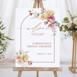 Boho Garden Ro Flowers Möhippa Välkommen Poster