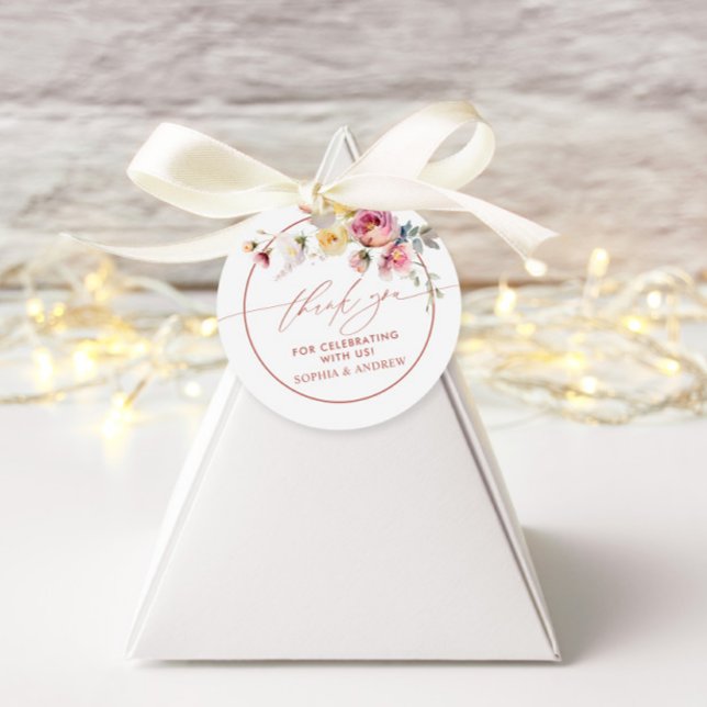 Boho Garden Ro Flowers Wedding Favor Märkre Gåvor Etiketter (Skapare uppladdad)