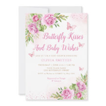 Boho Garden Rosa Butterfly Kisses Girl Baby Shower