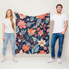 Boho Garden Stollig - den tropiska Blommigten Ull Fleecefilt