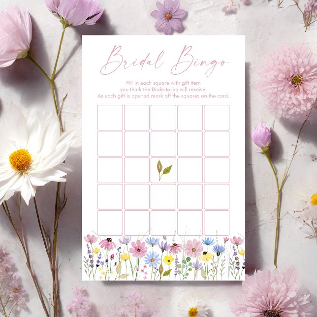 Boho Garden Wildflowers Bridal Shower Bingo Game (Skapare uppladdad)
