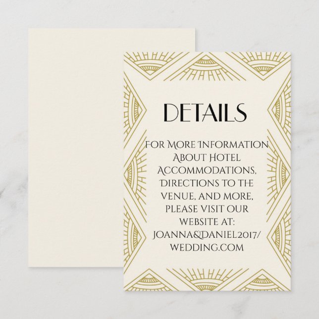 Boho Gatsby blankt kort (Fram/baksida)