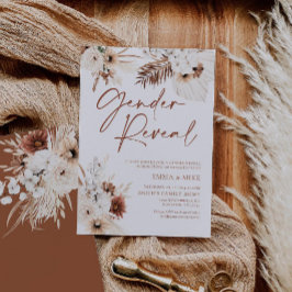 Boho Gender-inbjudan med Pampas Inbjudningar