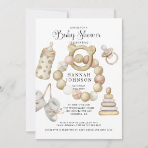 Boho Gender Neutral Baby Shower Inbjudningar