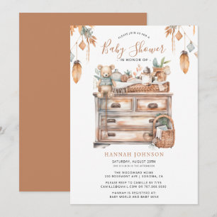 Boho Gender Neutral Baby Shower Inbjudningar