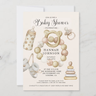 Boho Gender Neutral Baby Shower Inbjudningar