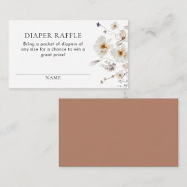 Boho Gender Neutral Diaper Raffle Biljett Tilläggskort