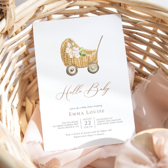 Boho Gender Neutral Nursery Hej Baby Shower Inbjudningar (Skapare uppladdad)
