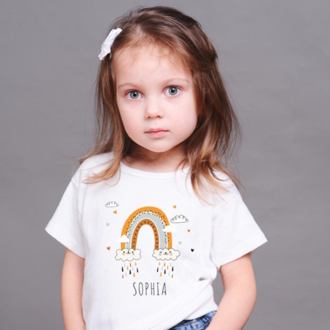 Boho Gender Neutral Rainbow Personlig T Shirt (Skapare uppladdad)