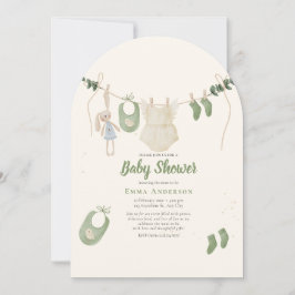 Boho Gender Neutral Vintage Baby Rustic Shower Inbjudningar