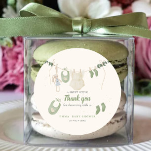 Boho Gender Neutral Vintage Baby Rustic Shower Runt Klistermärke