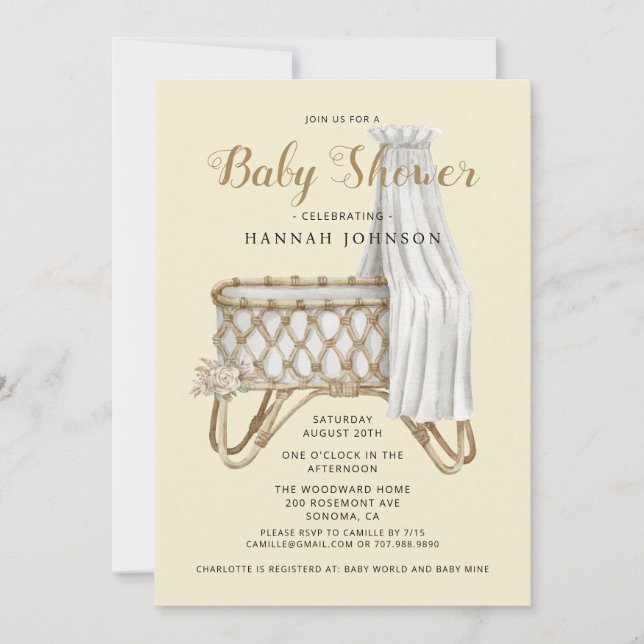 Boho Gender Nursery Baby Shower Inbjudningar (Framsida)