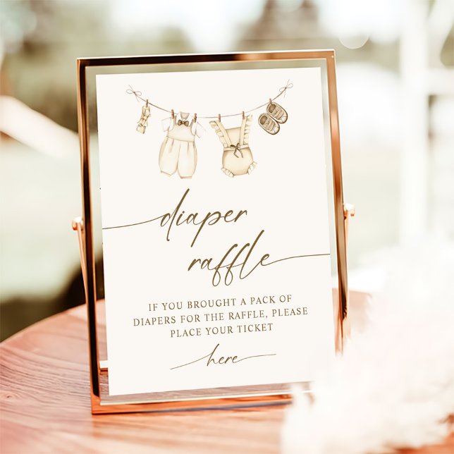 Boho Gender Reveal Diaper Raffle Sign Poster (Skapare uppladdad)