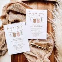 Boho Gender Reveal Inbjudan | Visa Gender av Neutr