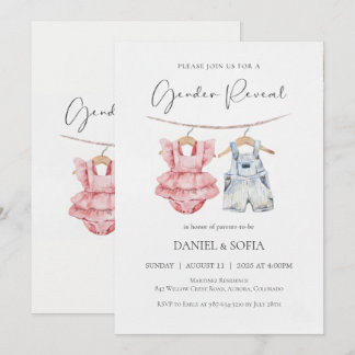 Boho Gender Reveal Invitation Neutral Baby Inbjudningar