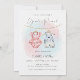 Boho Gender Reveal Invitation Neutral Baby Inbjudningar