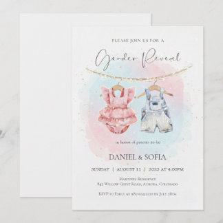 Boho Gender Reveal Invitation Neutral Baby Inbjudningar