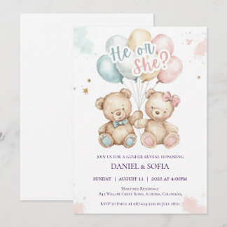 Boho Gender Reveal Invitation Neutral Baby Inbjudningar