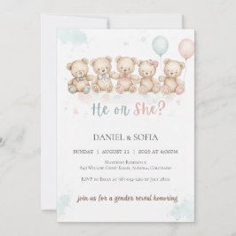 Boho Gender Reveal Invitation Neutral Baby Inbjudningar