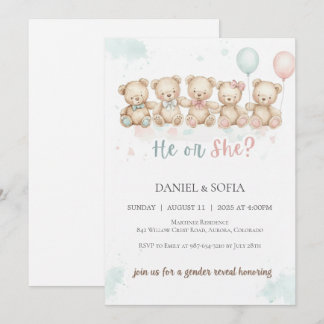 Boho Gender Reveal Invitation Neutral Baby Inbjudningar