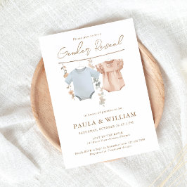 Boho Gender Reveal Party Inbjudan