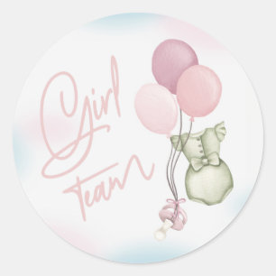 Boho Gender Reveal Stickers Team Girl Runt Klistermärke