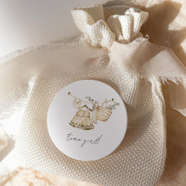 Boho Gender Reveal Team Girl Neutralt Baby Shower Runt Klistermärke