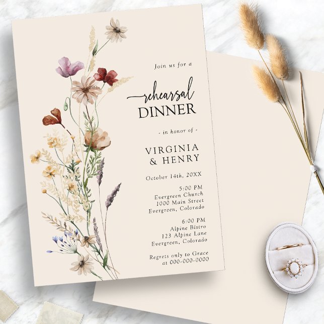 Boho Generalrepetitionsmiddag Inbjudningar (Boho Rehearsal Dinner Invitation
)
