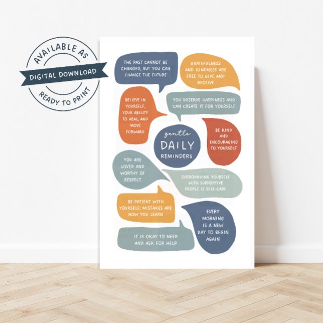 BoHo Gentle, daglig påminnelse Poster (daily gentle reminders, counselor office, mindset posters, teacher resources, educational resources)
