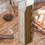 Boho Geo Botanical Gift Box Presentask För Vinflaska<br><div class="desc">Fin boho botanik och geodesign presentbox - perfekt för ett flaska i vin. Utsidan lyder: "Skål för dig!"</div>