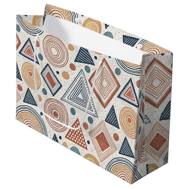 Boho Geometric Abstrakt Shapes Terracotta Mönster (Framsidan Vinklad)