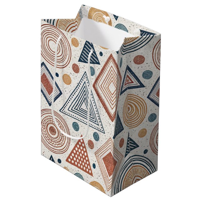 Boho Geometric Abstrakt Shapes Terracotta Mönster (Framsidan Vinklad)