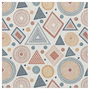 Boho Geometric Abstrakt Shapes Terracotta Mönster Tyg