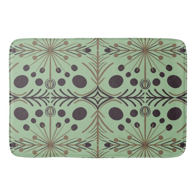 Boho Geometric Arrow Mint Mönster Badrumsmatta (Framsidan)