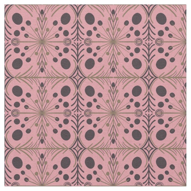 Boho Geometric Arrow Rosa Mönster Tyg (Närbild)
