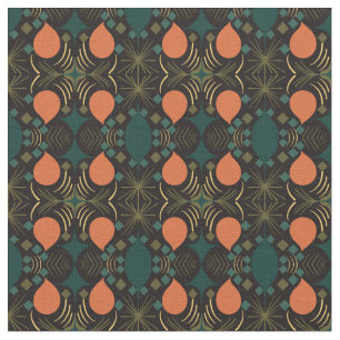 Boho Geometric Diamond Black Mönster Tyg